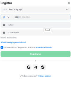 Registro en 1win Uruguay